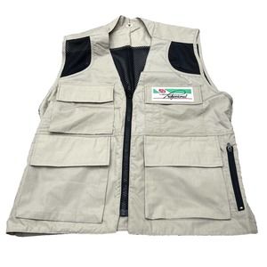 Fuji Professional Photography Vest‎ Mens Large Tan Black Cargo Zipper Pockets